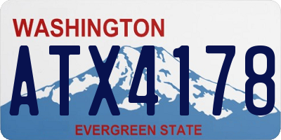 WA license plate ATX4178