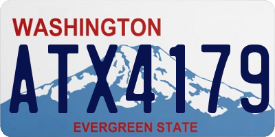 WA license plate ATX4179