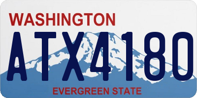 WA license plate ATX4180