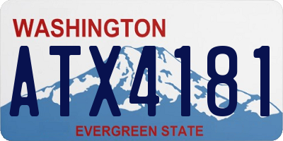 WA license plate ATX4181