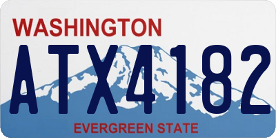 WA license plate ATX4182