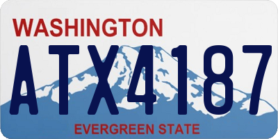 WA license plate ATX4187
