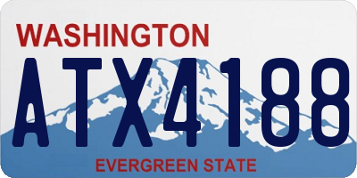 WA license plate ATX4188