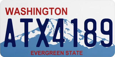 WA license plate ATX4189