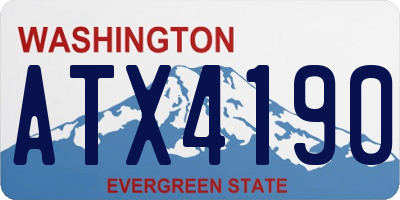 WA license plate ATX4190