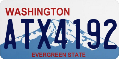 WA license plate ATX4192