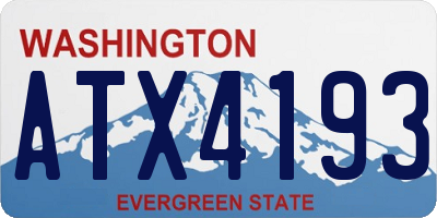 WA license plate ATX4193
