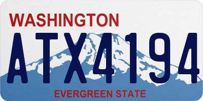 WA license plate ATX4194