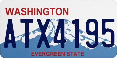 WA license plate ATX4195