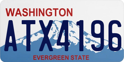 WA license plate ATX4196