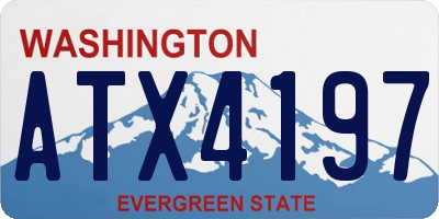WA license plate ATX4197