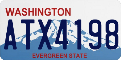 WA license plate ATX4198
