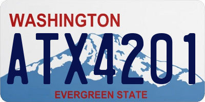 WA license plate ATX4201