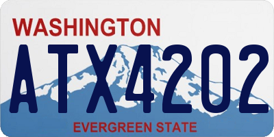 WA license plate ATX4202
