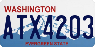 WA license plate ATX4203