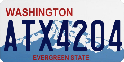 WA license plate ATX4204