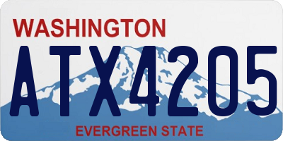 WA license plate ATX4205