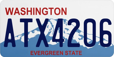 WA license plate ATX4206