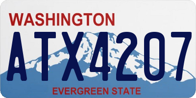 WA license plate ATX4207