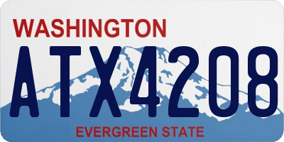WA license plate ATX4208