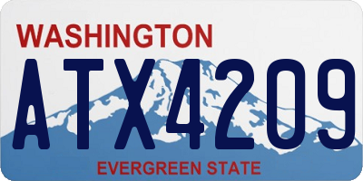WA license plate ATX4209