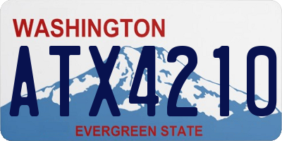 WA license plate ATX4210