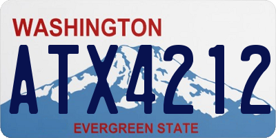 WA license plate ATX4212