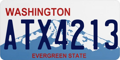 WA license plate ATX4213