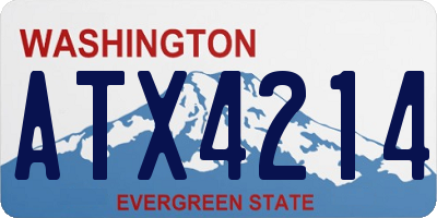 WA license plate ATX4214