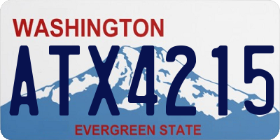 WA license plate ATX4215