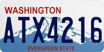 WA license plate ATX4216