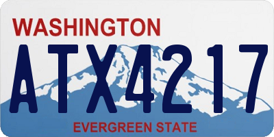 WA license plate ATX4217
