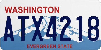 WA license plate ATX4218