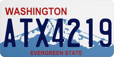WA license plate ATX4219