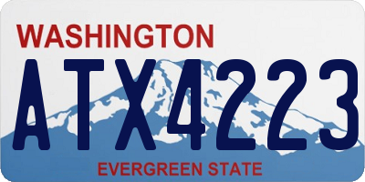 WA license plate ATX4223