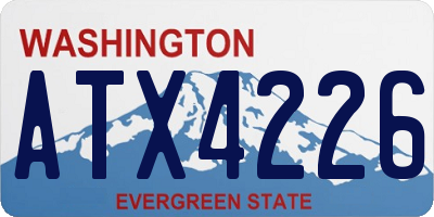 WA license plate ATX4226