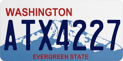 WA license plate ATX4227