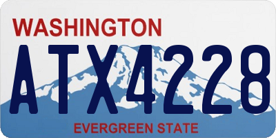 WA license plate ATX4228