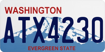 WA license plate ATX4230