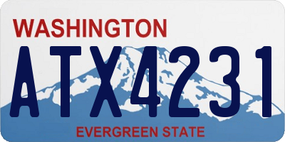 WA license plate ATX4231