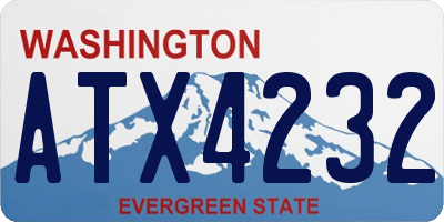 WA license plate ATX4232