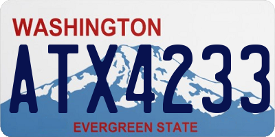 WA license plate ATX4233