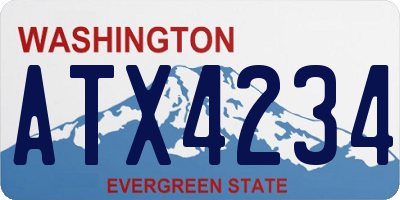 WA license plate ATX4234