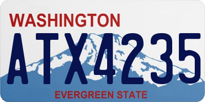 WA license plate ATX4235