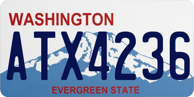 WA license plate ATX4236