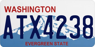 WA license plate ATX4238