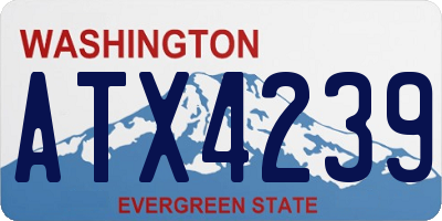 WA license plate ATX4239