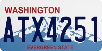 WA license plate ATX4251