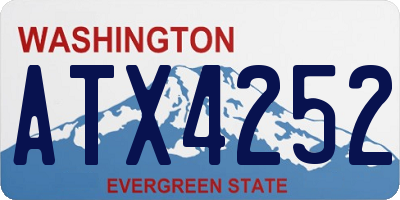 WA license plate ATX4252