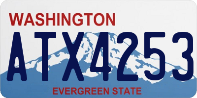WA license plate ATX4253